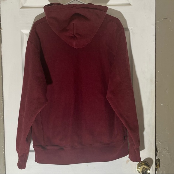 Vintage Champion Reverse Weave Burgundy Hoodie Size L Heavyweight - Picture 2 of 5